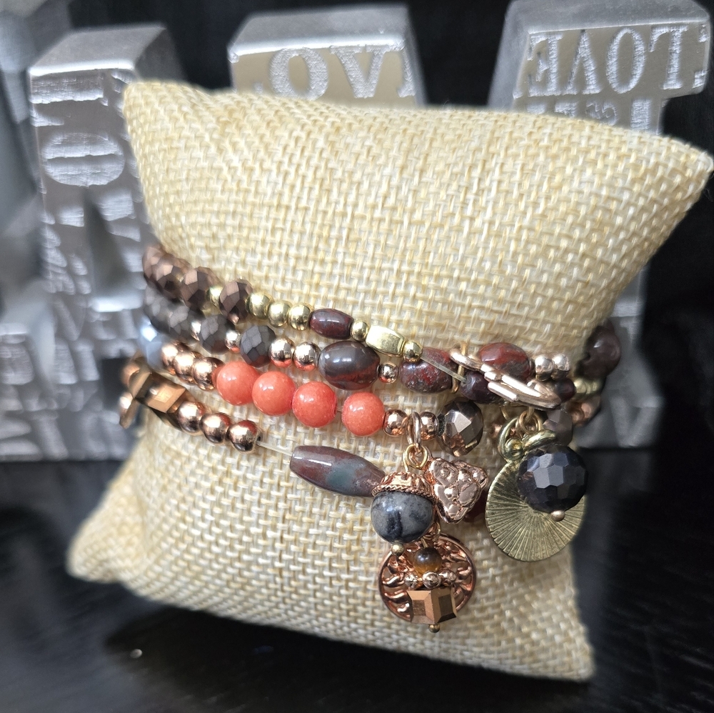 Elegant Multi-Color Beaded Bracelet Set